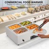 Commercial Food Warmer, Electric Steam Table – 4-Pan 4x12QT Capacity, 1500W Stainless Steel with Adjustable Temp 86-185°F for Catering & Restaurants - 4 of 4