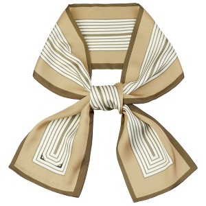 INSPIRE CHIC Women's Satin Striped Contrast Color Skinny Long Hair Ribbon Neck Scarves 1 Pc - 1 of 4