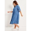 June + Vie by Roaman's Women's Plus Size Ruffled Denim Dress - 4 of 4