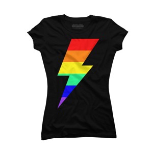 Adult Design By Humans Rainbow Pride Flag Lightning Bolt By T-Shirt - 1 of 2