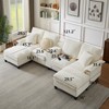 VASIP 120" Modular Corduroy  Sectional Sofa Bed,Modern U-Shaped 4-Seater Couch with Cup Holders and Storage, For Living Room, Apartment,Lounge,Beige - 2 of 4