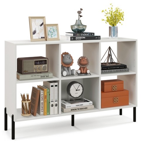 Costway 6 Cube Storage Shelf Organizer Bedroom Bookcase Square Cubby  Cabinet White