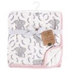 Touched by Nature Baby Girl Organic Cotton Muslin Tranquility Blanket, Pink Elephant, One Size - 2 of 2