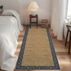 Modern Bordered Living Room Rugs, Washable Soft Floral Bedroom Rugs Non Slip, Farmhouse Solid Home Decor Carpet - 3 of 4