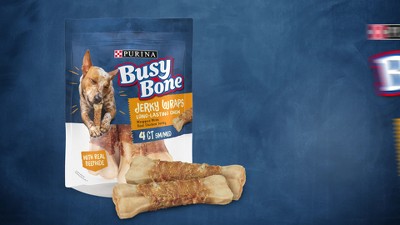 Purina Busy Grain Free Small medium Breed Dog Jerky Rawhide Treats Jerky Wraps Beefhide Chicken Dog Treats 4ct Pouch Target