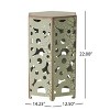 NicBex 14" End Table Outdoor/Indoor, Sunburst Iron Cut Out Side Table, All-Season Metal Accent Table for Balcony & Patio - 3 of 4