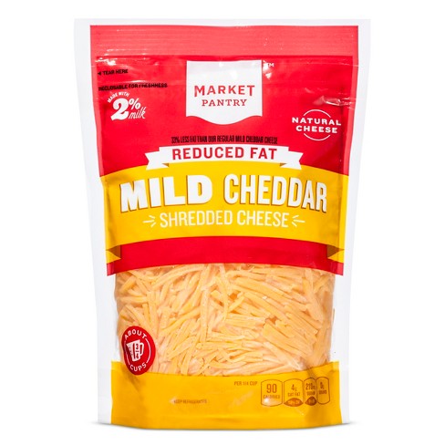 Reduced Fat Shredded Mild Cheddar Cheese 8oz Market Pantry