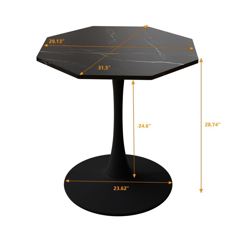 Haven Small Round Dining Table,31.5'' With Metal Pedestal Dining Table Base-Maison Boucle, 5 of 10