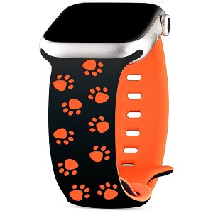 HTUTWOO Engraved Cat Paw Apple Watch Band, Sport Silicone Strap 38/40/41/42/44/45/49mm for iWatch Series 10 9 8 7 6 5 4 3 2 SE Ultra - 1 of 4