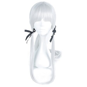 Unique Bargains Women's Wigs 39" White with Wig Cap - 1 of 4