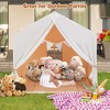 Costway Kid's Play Tent Toddler Playhouse Castle Solid Wood Frame with Washable Mat Orange/Pink - 2 of 4