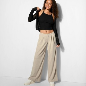 Women's Linen Trousers - Wild Fable™ Beige - 1 of 3