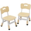 Kids Chair Set of 2, Height Adjustable Plastic Toddler Chairs for Boys & Girls, Booster Dining Chairs for Kids, Beige - 2 of 4