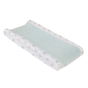 NoJo Disney Winnie the Pooh Hello Sunshine Grey and White Super Soft Contoured Changing Pad Cover with Plush Aqua Fleece Center Panel - 1 of 3