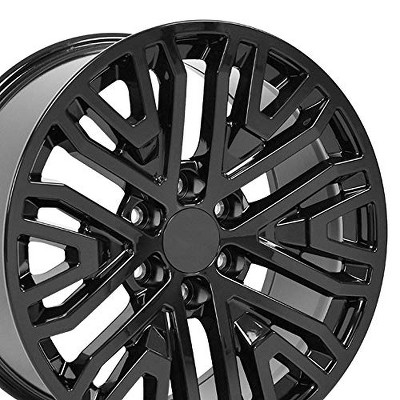 OE Wheels CV37 20 Inch Rim Fits Sierra 1500 Style 6x139.7 20x9 Gloss Black - Hollander 5906 (1)