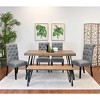 NicBex Dining Room Table Set for 6 Rustic Dining Table Set with Wooden Tabletop, 1 Wooden Bench and 4 Chairs for Kitchen - 3 of 4