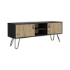 47.6" Manufactured Wood Hairpin Legs TV Rack with 2 Doors, Open Shelves, and Retro-Chic Design for Living Room and Bedroom - 2 of 4