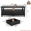 Farmhouse Coffee Table with Drawers, 47.2" Center Table Rustic Coffee Tables - 2 of 4