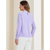 Allegra K Women's Business Casual Stand Collar Chiffon Long Sleeve Blouse - 3 of 4