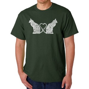 LA Pop Art Cat Tail Hearts - Men's Word Art T-Shirt - 1 of 4