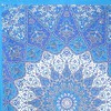 HomeRoots 80" X 56" Royal Blue Blue And White Mandala Cotton Hanging Tapestry - 4 of 4
