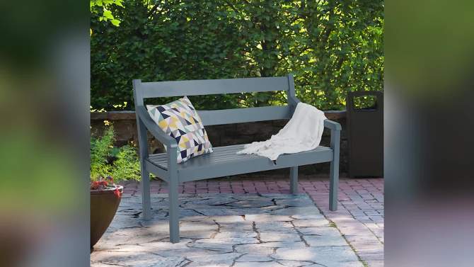 Outdoor Steel Loveseat Bench - Red - Captiva Designs, 2 of 10, play video