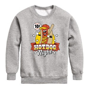 Boys' - Instant Message - Ten Cent Hotdog Night Graphic Long Sleeve Fleece Sweatshirt - 1 of 4