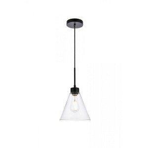 Elegant Lighting Mera 1 light black pendant - 1 of 4