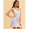 Allegra K Women's Glitter Sequin Spaghetti Strap V Neck Party Cocktail Sparkly Mini Dress - 3 of 4
