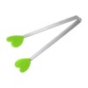 Unique Bargains Stainless Steel Silicone Tips Heart Shape Food Tongs - 3 of 4