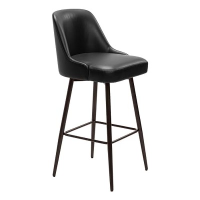 Zuo Keppel Swivel Barstool Black  and  Bronze