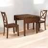 3-Piece Solid Wood Drop Leaf Dining Table Set with 2 X-back Chairs, Space-Saving Design for Small Dining Rooms and Apartments - 4 of 4