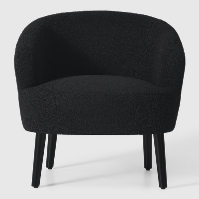 WestinTrends Alexandria 29" Wide Mid Century Modern Faux Shearling Barrel Accent Arm Chair