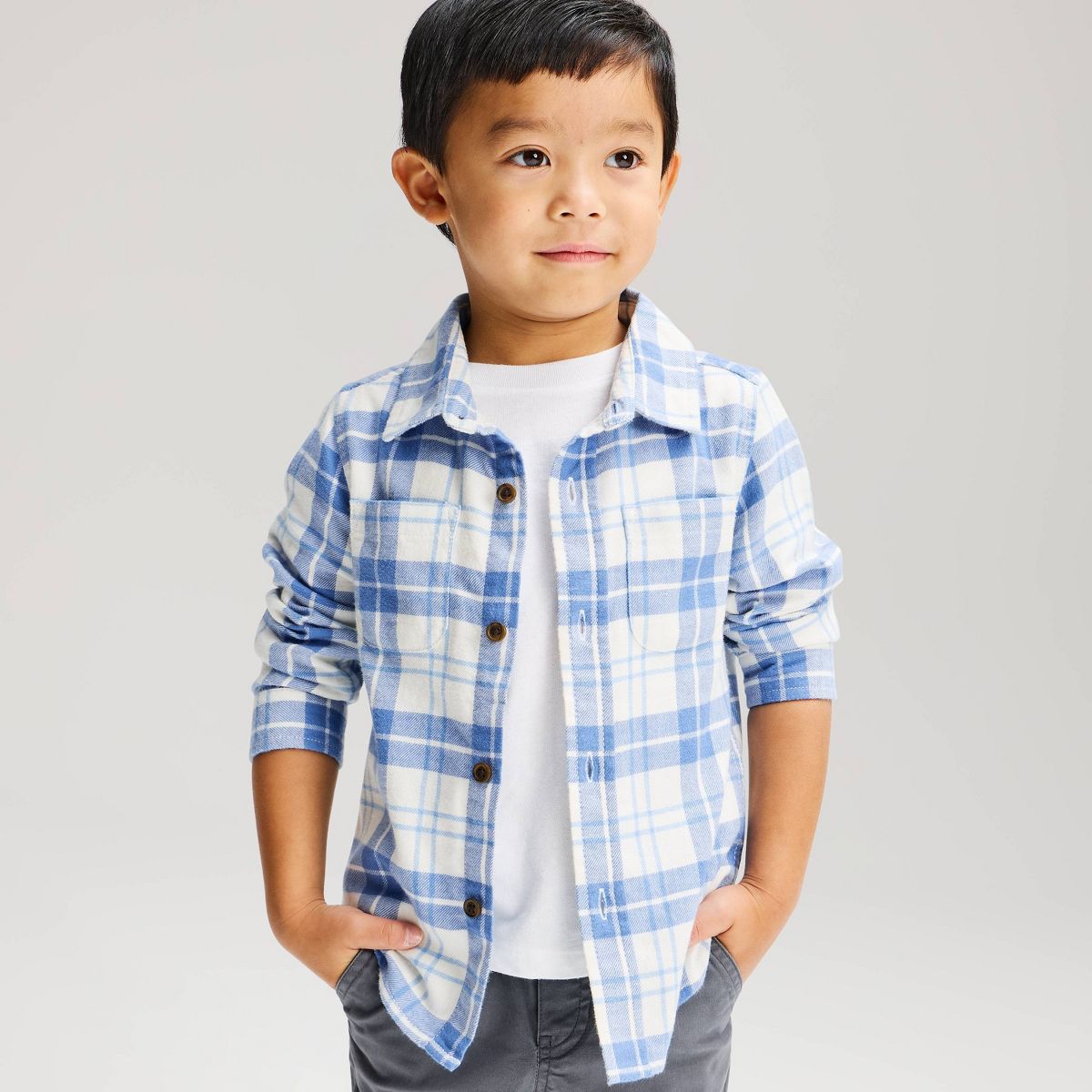 Toddler Boys' Long Sleeve Plaid Button-Down Shirt - Cat & Jack™ - thumbnail 4