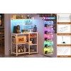Aheaplus Kitchen Storage Shelf with Hooks, Coffee Bar Station with Power Outlets & LED Light, Bakers Rack with Pull-Out Basket - 4 of 4