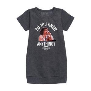 - Ferris Bueller's Day Off - Do You Know Anything Graphic Short Sleeve Fleece Dress - 1 of 3