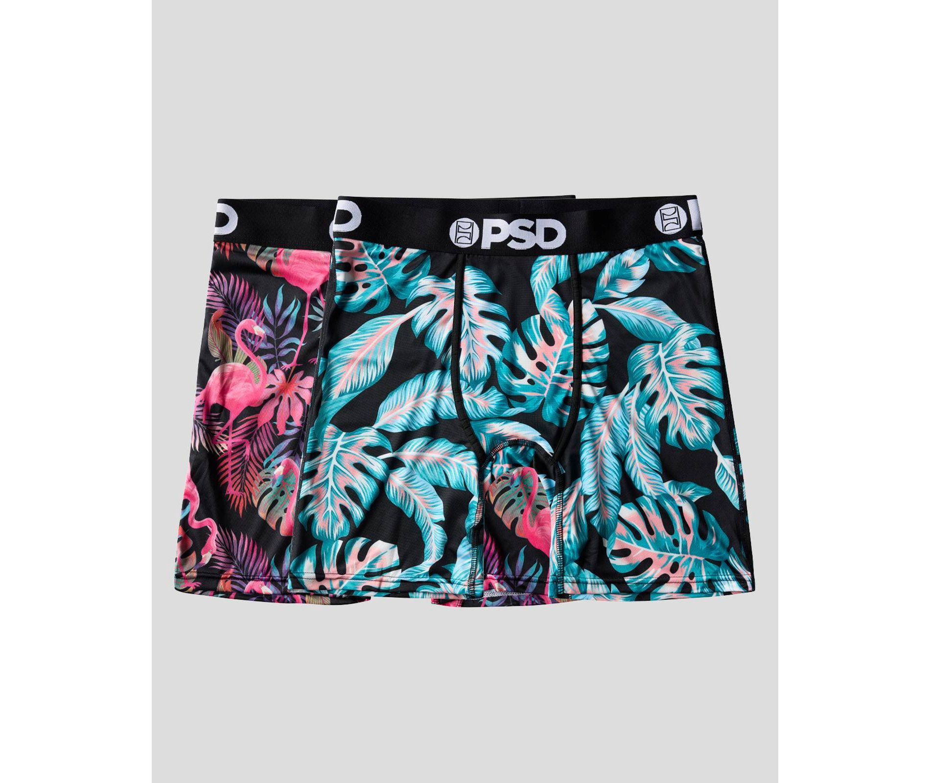 PSD Men's Tropical Flamingo Print Briefs - Blue/Pink M