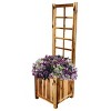 14" Wide Square Planter Acacia Trellis - Classic Home and Garden: Durable Outdoor Garden Pot, Easy 5-Minute Assembly - 3 of 4