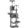 PawHut Large Cat Tower with 2 Condos, 80" Multi-Level Cat Tree with Hammock and Sisal Scratching Posts for Multiple Indoor Cats, Dark Gray - 4 of 4