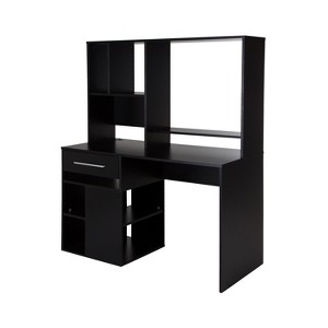 HomeStock Home Office Computer Desk Pure Black Annexe - 1 of 4