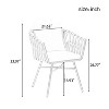 7 PCS Expandable Outdoor Dining Set with 6 Chairs, Adjustable Table (62.9" to 82.6"), Woven Tape Chairs, Iron/Aluminum Frame, Gray - ModernLuxe - 4 of 4