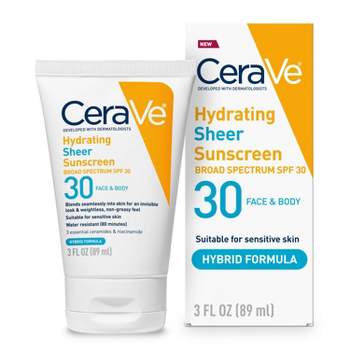 CeraVe Hydrating Sheer Face and Body Sunscreen - SPF 30 - 3 fl oz