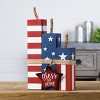 Wood Firecracker Block Set – Americana Red White Blue Decor 14"H – Indoor Display By Melrose - 2 of 3