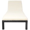 vidaXL Sun Lounger with Cushion Poly Rattan Black - 3 of 4