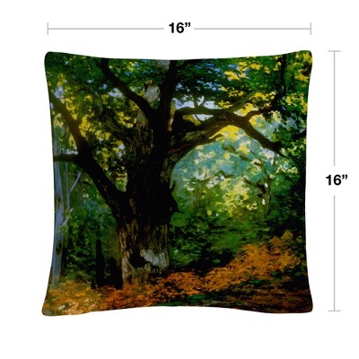 Claude Monet Bodmer Oak Forest 16x16 Decorative Throw Pillow
