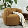 KINWELL 34" Poly Blend Boucle Fabric Upholstered Swivel Armchair - 2 of 4