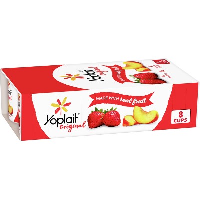 Yoplait Original Strawberry and Harvest Peach Yogurt - 8pk/6oz Cups