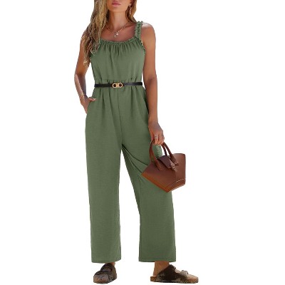 EXLURA Women's Summer Casual Dressy Jumpsuits Loose Overalls One Piece Sleeveless Wide Leg Pant Rompers with Pockets 2025