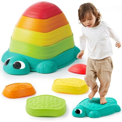 Colorful Turtle Balance Stepping Stones for Kids, 5-Piece Set