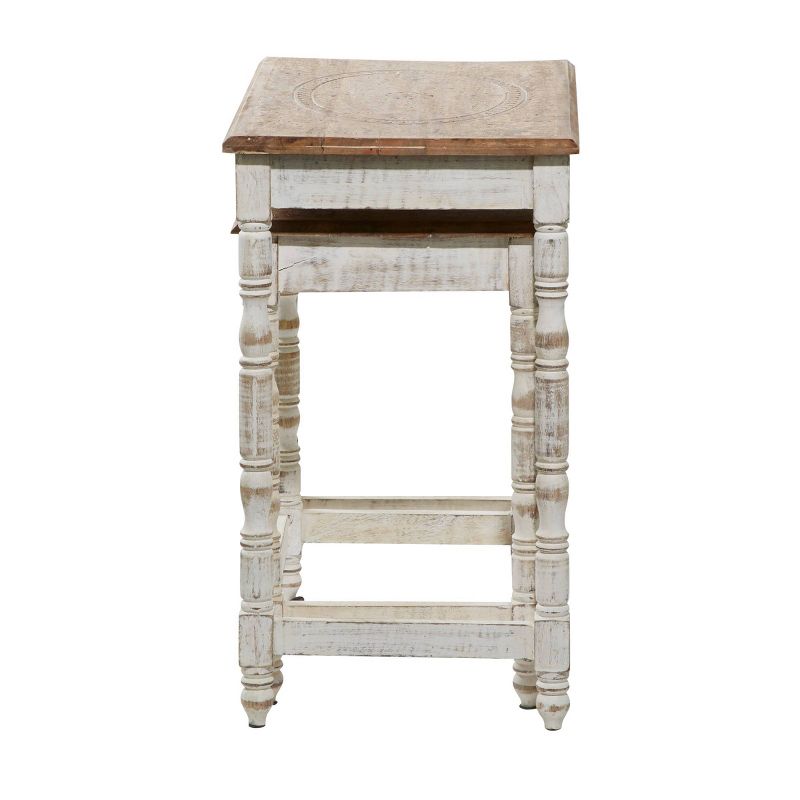 Set of 2 Eclectic Wood Accent Table - Olivia & May, 4 of 8